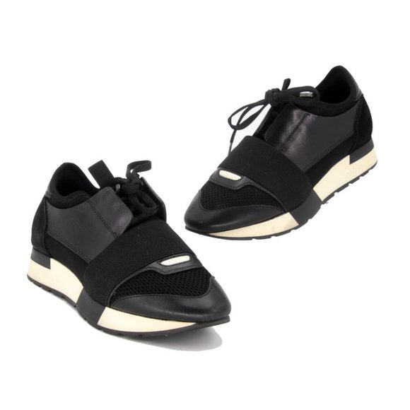 Balenciaga Nylon Neoprene Sz 35 Patent Leather Race Runners BL-S0222P-0001 - Picture 1 of 10